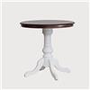 Vicentini arreda TAVOLO ROTONDO FISSO IN LEGNO SHABBY CHIC GAMBA TORNITA BICOLORE BIANCO E NOCE SCURO MOD BAR