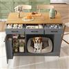 Kebnor Isola da cucina, armadio con 3 cassetti, 1 ripiano per le spezie, ripiano regolabile, doppio ripiano (senza piatto per cibo per cani), ampio spazio per la conservazione degli animali domestici (senza