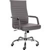 CLP Sedia Ergonomica Per Ufficio Amadora I Sedia Regolabile In Altezza E Girevole A 360 Gradi I Rivestimento In Similpelle O Tessuto | Colore grigio Materiale Ecopelle
