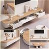 XDXINY Supporto TV Sospeso in Legno Massello per Soggiorno Casa - Tavolino Supporto TV 140, 160, 180, 200, 220, 240 cm, Diverse Dimensioni (Bianco-Marrone, 240 x 20 x 24 cm)