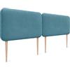 DHOME Testiera Imbottita Liscia Arrotondata in Tessuto Aqualine con Gambe per Parete Acustica Testate Letto Fonoassorbenti Camera da Letto (Turchese, 180cm Dual)