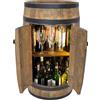 WEECO Wine Mobile Bar in Legno Barile in legno per arredamento con 2 ante LED, Botte armadietto, Scaffale per Vini Altezza, Armadietto per bottiglie, Tino in legno per bottiglie, Barile da whisky 80cm