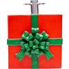 Nataland Base Pacco Regalo per Albero di Natale Dipinta A Mano, Supporto Decorativo Robusto e Stabile Alto 27 Cm con Aggancio Universale per Alberi Fino A 210 cm