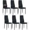 buybyroom sedie sala da pranzo 6 pezzi imbottita sedie da cucina e gambe in ferro sedia cucina moderna sedia soggiorno sedie da cucina, nero