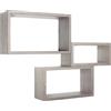 MODULARREDO | Set di 3 Mensole da Muro, Libreria Sospesa e Scaffale Parete in Rovere Grigio Nuovo - 45x27, 40x22 e 35x17 cm p15.5 - Made in Italy