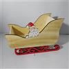 Generico Slitta di Babbo Natale Decorata in Legno Colore Naturale Cm 28 x 20 x 15 cm