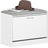 SoBuy Scarpiera Ingresso Panca Contenitore con Cuscino - Salvaspazio Slim da 60x30x46 cm - Cassapanca Porta Scarpe in Legno per Corridoio o Camera, Portata 120kg - FSR16-HG