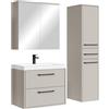 Badplaats B.V. Badplaats Set completo di mobili da bagno Florence 60 x 35 cm, cashmere - Mobili da bagno con lavandino, armadietto a specchio e armadietto alto
