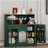 HOLTICO Credenza da Cucina Multifunzione, Armadietto per Microonde con Cassetto e Ganci per Tazze, Buffet Moderno per Soggiorno e Sala da Pranzo, Colore Verde Salvia