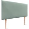 DHOME Testiera in similpelle o tessuto AQUALINE Liscia e con gambe Testiera per letto imbottita Testiera per letto imbottita (Similpelle Verde Acqua, 105cm con Gambe, (Lits 80/90/105))