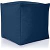 Green Bean© Sgabello a Sacco 40x40x40cm con Imbottitura in Perle EPS Pouf Cuscino Poggiapiedi per Poltrona a Sacco Cuscino per Pavimento Bambini e Adulti Solleva Le Gambe siediti Blu Scuro