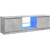 vidaXL Mobile Porta TV con Luci LED Grigio Cemento 120x30x36 cm
