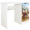 leomark scrivania per bambini in legno 90cm x 50cm x 77cm (LxPxA), set di mobili per computer, scrittoio stile moderno, tavolo per imparare e giocare, mobili per la camera dei bambini, Dino