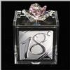 DLM Bomboniere DLM-31880-rosa (Kit 6 Pezzi) Scatolina Cofanetto Portaconfetti con Fiore in Cristallo e Icona Festa 18 Anni Diciottesimo Compleanno_Rosa bomboniera