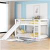 Huayz Letto a castello 90 x 200 cm, per bambini e ragazzi, lettino con scivolo, telaio in legno massiccio, montaggio semplice (bianco)
