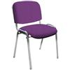 IDEALSEDIE DI GALIZIA MICHELE IDEALSEDIE - Sedia Scrivania Senza Rotelle con Telaio Cromato, Sedia Ufficio Senza Ruote Comoda, Impilabile, Sedie per Sala d'Attesa, Sala Riunioni, Conferenze (Tessuto, Viola)
