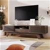 MURUL Mobile TV con cassetto e due ante, mobile TV vintage in legno, 150x40x44,5 cm