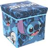 CARTOON Pouf per bambini multifunzione contenitore porta oggetti per sedersi 30 cm (Stitch)