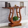 BRCYKRWY Tavolo Consolle Ingresso,tavolo da ingresso in legno lavorato,mobiletto decorativo da parete in legno di ciliegio nordico,per soggiorno/corridoio/camera da letto(Red,90cm/35.4in)