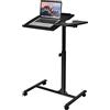 LIFEZEAL Scrivania per Laptop, Tavolino da Divano, Letto, Piano Inclinabile Porta PC, Computer, Notebook, Serviletto, 4 Ruote, Altezza Regolabile, per Soggiorno, Ufficio, Camera da Letto, Nero