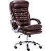 CLP Sedia Ufficio Vancouver XXL In Similpelle I Poltrona Elegante Direttore Carico Max 235 KG, Colore:bordeaux