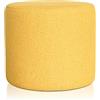 Deshome Venere Ø 50 cm - Pouf poggiapiedi divano rotondo Puff per soggiorno camera da letto Puffo per sedersi (Giallo sole)