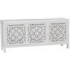 milani home - madia credenza 3 ante 180 x 45 x 80 cm, legno di mango, bianco