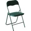 Marvin Sedia Pieghevole Imbottita in Velluto Velvet da Interno Ufficio Casa Resistenti Ferro Leggere Colorate Comode con Schienale Salvaspazio Portatile (Verde/Verde)