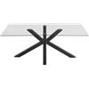 Liberoshopping Tavolo da pranzo con piano in vetro Trasparente e base in metallo 180x90 cm DANTE