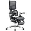 DIABLO Brave V-Kinetic Sedia da ufficio Poltrona da Scrivania Ergonomica con Poggiapiedi Braccioli 5D Rete Supporto lombare Sedile regolabile Portata fino a 120 kg Nero