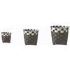 OISE ART STORE Trade Shop - Set 3 Cestini Porta Oggetti Organizer Tessuto Bagno Rotondi Grigio Bianco 59075