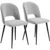 Chleby Set di 2 Sedia da Pranzo in Velluto Cucina Sedie Imbottite con Schienale Gambe in metallo Sedia da Pranzo per Soggiorno Cucina Grigio Chiaro