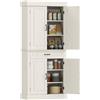 HOMCOM Credenza Cucina con 2 Armadietti e Cassetto, Mobile Dispensa Stile Coloniale in Legno, 80x35x180cm Bianco