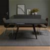 Liberoshopping tavolo allungabile 130-190x80 cm con piano effetto marmo e gambe moderne - ALMOR (Marmo Nero)