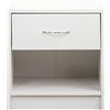 BAKAJI Comodino Semplice Bianco Mobile con Cassetto e Ripiano Inferiore Robusto Resistente Design Moderno Minimal Camera da Letto Soggiorno Casa Ufficio Versatile Multiuso Spazioso (Bianco)