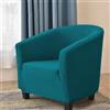 Hearda Copripoltrona 1 Posto, Jacquard Tinta Unita Copripoltrona, Elastico Copri Poltrona con Braccioli, Antiscivolo Cocktail Copri Poltrona, per Soggiorno Camera da Letto Club (Blu Acqua)