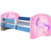 ACMA Letto per Bambino Cameretta per Bambino con Materasso Rete a doghe II BLU (17 Il pony con lo sfondo rosa, 160x80)