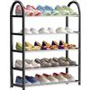 VIRSUS Scarpiera Scaffale a 5 Ripiani 4209, misura 67x19x82 cm, Portascarpe Organizer, Scaffale Salvaspazio in Metallo e Plastica per 15-20 paia di scarpe, per Soggiorno, Bagno (Black)