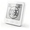 FXxswey Orologio Digitale LCD per Doccia, Orologio da Bagno Orologio da Doccia Impermeabile Orologio da Polso Temperatura umidità Orologio da Parete Orologio da Cucina Timer da Cucina (Bianca)