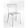 SARETINA - Sedia Polipropilene Colorata Design, da Esterno, Sala da Pranzo, Cucina e Bar - Impilabile - 9 colori (4, Bianco)
