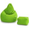 Loft 25 Poltrona Da Gamer Bean Bag | Seduta A Sacco Per Esterni E Interni | Resistente All'acqua | Design Ergonomico Per Il Supporto Del Corpo (Lime, Set di sacchi di fagioli)