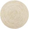 vidaXL Tappeto Artigianale Manuale Corsia Passatoia Rotonda Rustica Cucina Protezione Pavimento in Juta Intrecciata Bianco e Naturale 90 cm