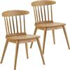 HOMN LIVING Pack 2 sedie Ben, colore rovere, legno massello, 55 cm (larghezza) 52 cm (profondità) 80 cm (altezza)