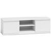 CDF Mobile porta TV 120 cm moderno con ripiano aperto passacavi e due vani laterali senza maniglie struttura 16 mm mobile basso per soggiorno salotto - Bianco