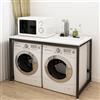 GBVQBA Mobile portaoggetti Doppio per asciugatrice per Lavatrice, scaffale per Lavanderia, Bagno e Toilette, 128 * 60 * 99 cm, portante 150 kg (Colore : Blanc)