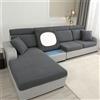 DOTBUY-SHOP Copriseduta Divano Elasticizzato, Jacquard Copri Seduta Divano Elastico Coprisedile Divano Universale Coprisedili per Divano Copri Cuscini Divano (Copri Chaise Longue,Grigio Scuro)