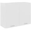 Homgoday Mobile pensile bianco, 80 x 31 x 60 cm, in legno ingegnerizzato, mobile da cucina a parete, armadietto per cucina, soggiorno e ufficio mobili da interni