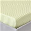 Homescapes Lenzuolo con Angoli a Righe 100% Cotone Egiziano 330 Fili, Cotone, Verde Chiaro, 140 x 190 cm