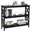 COSTWAY Tavolo Consolle a 2/3 Ripiani, Tavolo d'Ingresso in Legno, Mobile Multifunzionale per Soggiorno e Corridoio, 100 x 30 x 80cm, Portata Massima 30 kg (3 Ripiani, Nero)