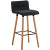 CLP Sgabello Bar Lincoln In Stoffa Trapuntata E Telaio In Legno Di Faggio I Sgabello Alto Da Cucina Seduta 75 CM, Colore:nero